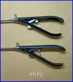 2pc Laparoscopic SS Needle Holder Curved Jaw Right Hand Black Handle Instruments