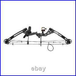 30-55lbs Compound Bow Kit with 12 Arrows Right Hand Archery Hunting Set Black
