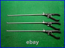 3pc Laparoscopic SS Needle Holder Curved Jaw Right Hand Black 5mm Instruments