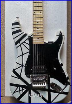 6-String Right-Hand electric guitar Maple Neck Mahogany Body White Black Stripe
