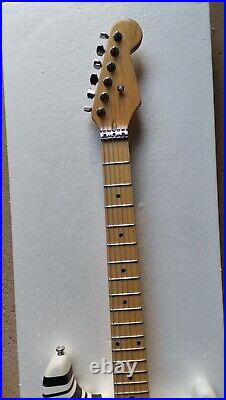 6-String Right-Hand electric guitar Maple Neck Mahogany Body White Black Stripe