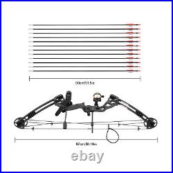 Black Archery Hunting Compound Bow Set Beginner Archery Tool Right Hand 30-60lbs