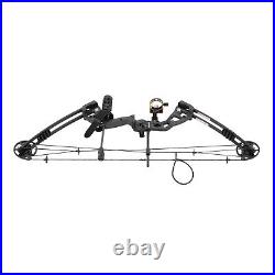 Compound Bow Kit with 12 Arrows Right Hand Archery Hunting Set Black 30-55lbs