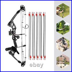 Compound Bow Kit with 12 Arrows Right Hand Archery Hunting Set Black 30-55lbs