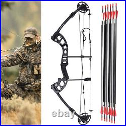 Compound Bow Kit with 12 Arrows Right Hand Archery Hunting Set Black 30-55lbs US