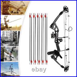 Compound Bow Kit with 12 Arrows Right Hand Archery Hunting Set Black 30-55lbs US