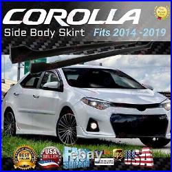 For Toyota Corolla 2014-2019 JDM Style Unpainted Matte Side Skirts Body Kit