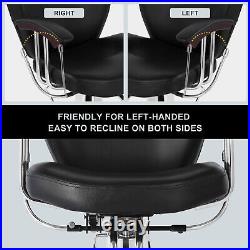 Hydraulic Left+Right Hand Levers Black Recline Barber Chair Beauty Salon Styling