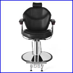 Hydraulic Left+Right Hand Levers Black Recline Barber Chair Beauty Salon Styling