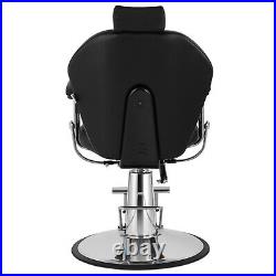 Hydraulic Left+Right Hand Levers Black Recline Barber Chair Beauty Salon Styling