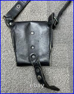 Leather Shoulder Holster Right Hand Black 9MM Glock Fits Similar Handguns READ