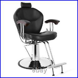 Left+Right Hand Levers Black Recline Barber Chair Beauty Salon Hair Styling