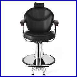 Left+Right Hand Levers Black Recline Barber Chair Beauty Salon Hair Styling