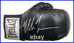 Mike Tyson Signed Black Everlast Right Hand Boxing Glove with Deluxe Case JSA