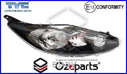 RH Right Hand Head Light Lamp (Black) Halogen For Ford Fiesta WT Vin MNB 1013