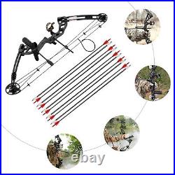 Right Hand Compound Bow with 12 Arrows Archery Hunting Set Portable&Lightweight