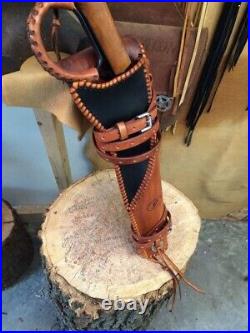 Rossi Ranch Hand Leather Scabbard Holster -belt Loop-shoulder Strap Mares Leg