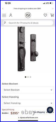 Signature Hardware Bullock Entrance Door Set, Right Hand, Dark Bronze