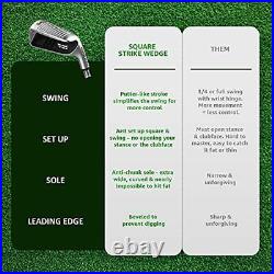 Square Strike Wedge, Black -Right Hand Pitching & Chipping Wedge for Men &