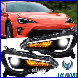 VLAND Headlights For Toyota 86 Subaru BRZ Scion FR-S Sequential Indicator LH+RH