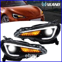 VLAND Headlights For Toyota 86 Subaru BRZ Scion FR-S Sequential Indicator LH+RH