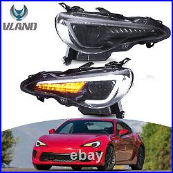 VLAND Headlights For Toyota 86 Subaru BRZ Scion FR-S Sequential Indicator LH+RH