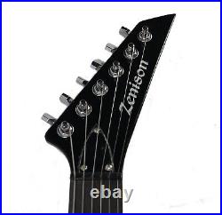 Zenison Black 6 String Right Hand Rock Style Electric Guitar Super Plush Gig Bag